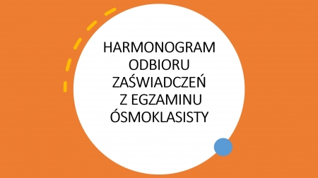 ODBIÓR ZAŚWIADCZEŃ Z EGZAMINU ÓSMOKLASISTY 2021