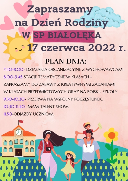 Zapraszamy na Dzięń Rodziny 17.06.2022