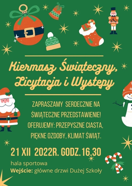 Serdecznie zapraszamy na kiermasz i przedstawienie 21.12.2022r.