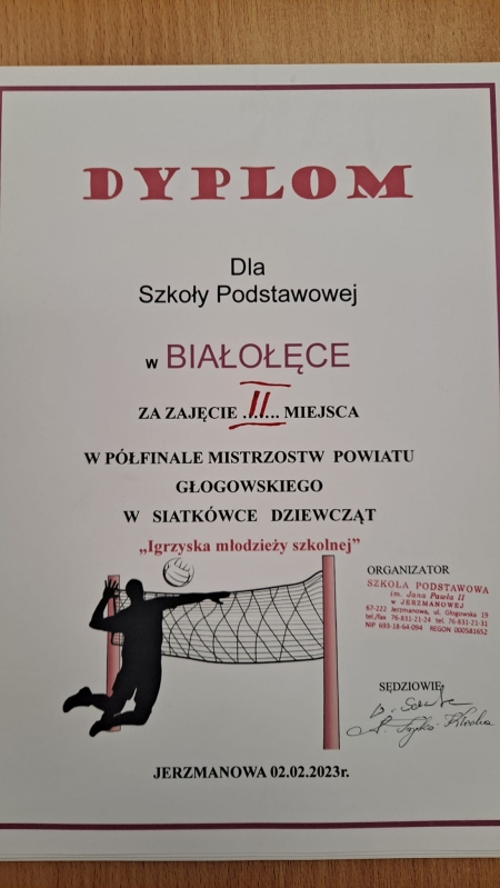 II i III m-ce Półfinał Mistrzostw Powiatu w Piłce Siatkowej 