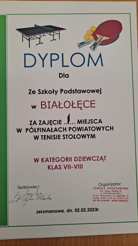 Półfinał Mistrzostw Powiatu w Tenisie Stołowym