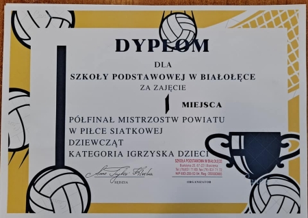 Półfinał Mistrzostw Powiatu w Piłce Siatkowej w Białołece