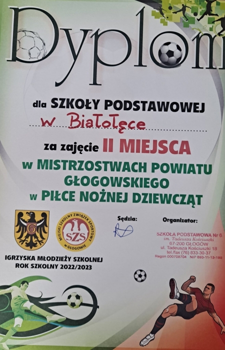 Finał Mistrzostw Powiatu w Piłce Nożnej Dziewcząt