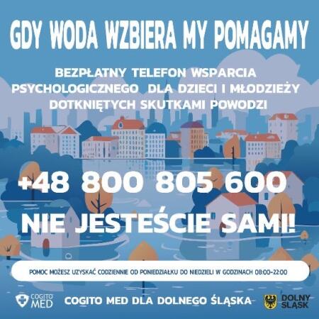 Gdy woda wzbiera my pomagamy - BEZPŁATNY TELEFON WSPARCIA PSYCHOLOGICZNEGO DLA DZICI DOTKN